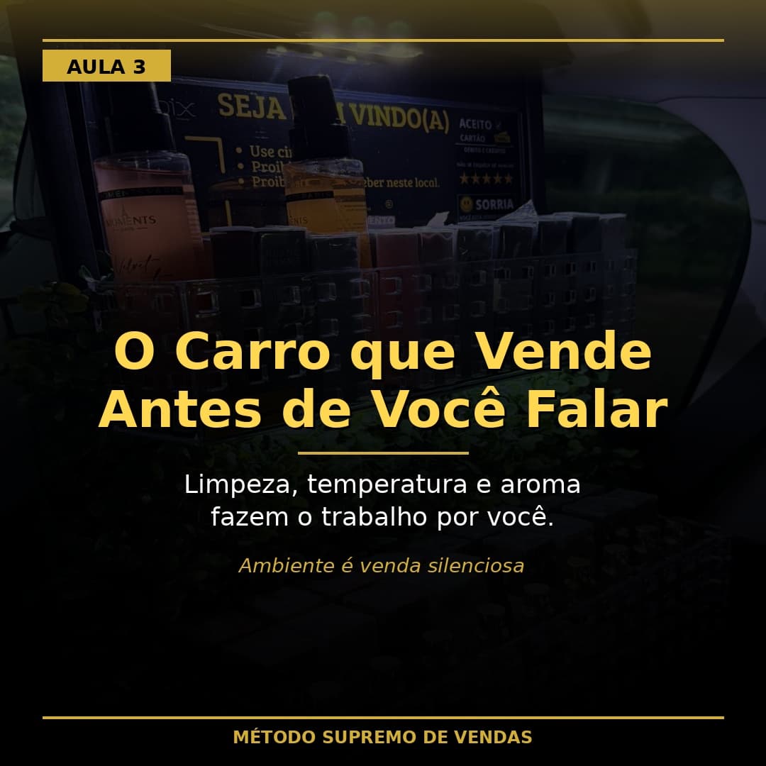 Capa da aula 3: O Carro que Vende Antes de Você Falar