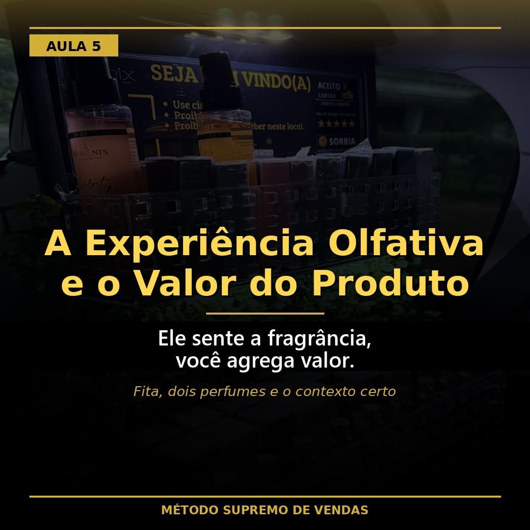 Capa da aula 5: A Experiência Olfativa e o Valor do Produto